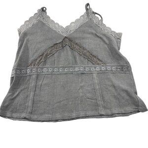 Pol‎ Womens Lace-Trim Camisole Tank Top L Gray Polyester & Spandex